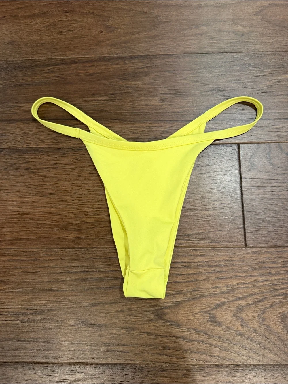 Frankie's Bikinis Neon Yellow Triangle Thong Bikini Set Medium - C27-097